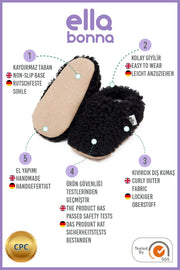 Teddy Soft Sole Baby Slippers – Black
