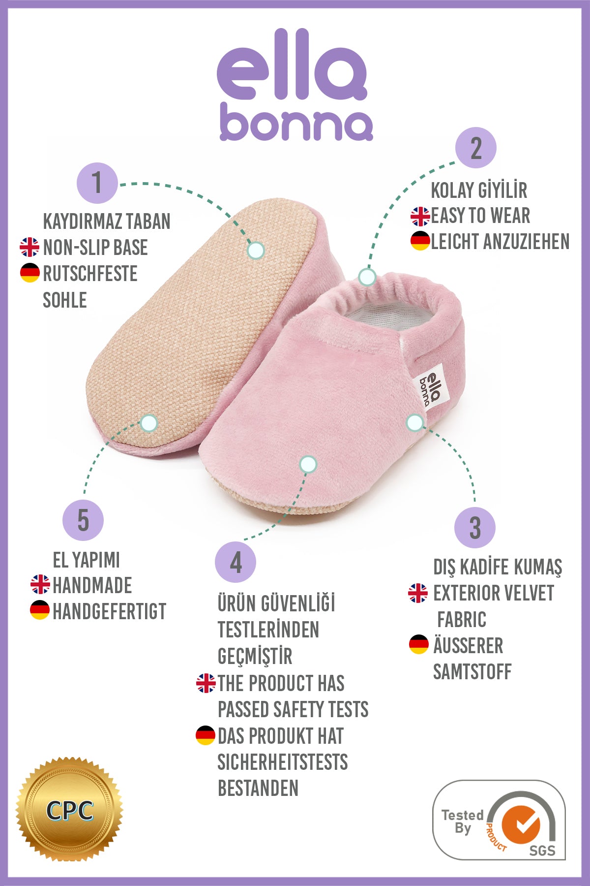 Velvet Soft Sole Baby Moccasins – Pink