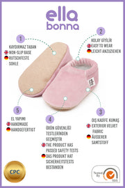 Velvet Soft Sole Baby Moccasins – Pink