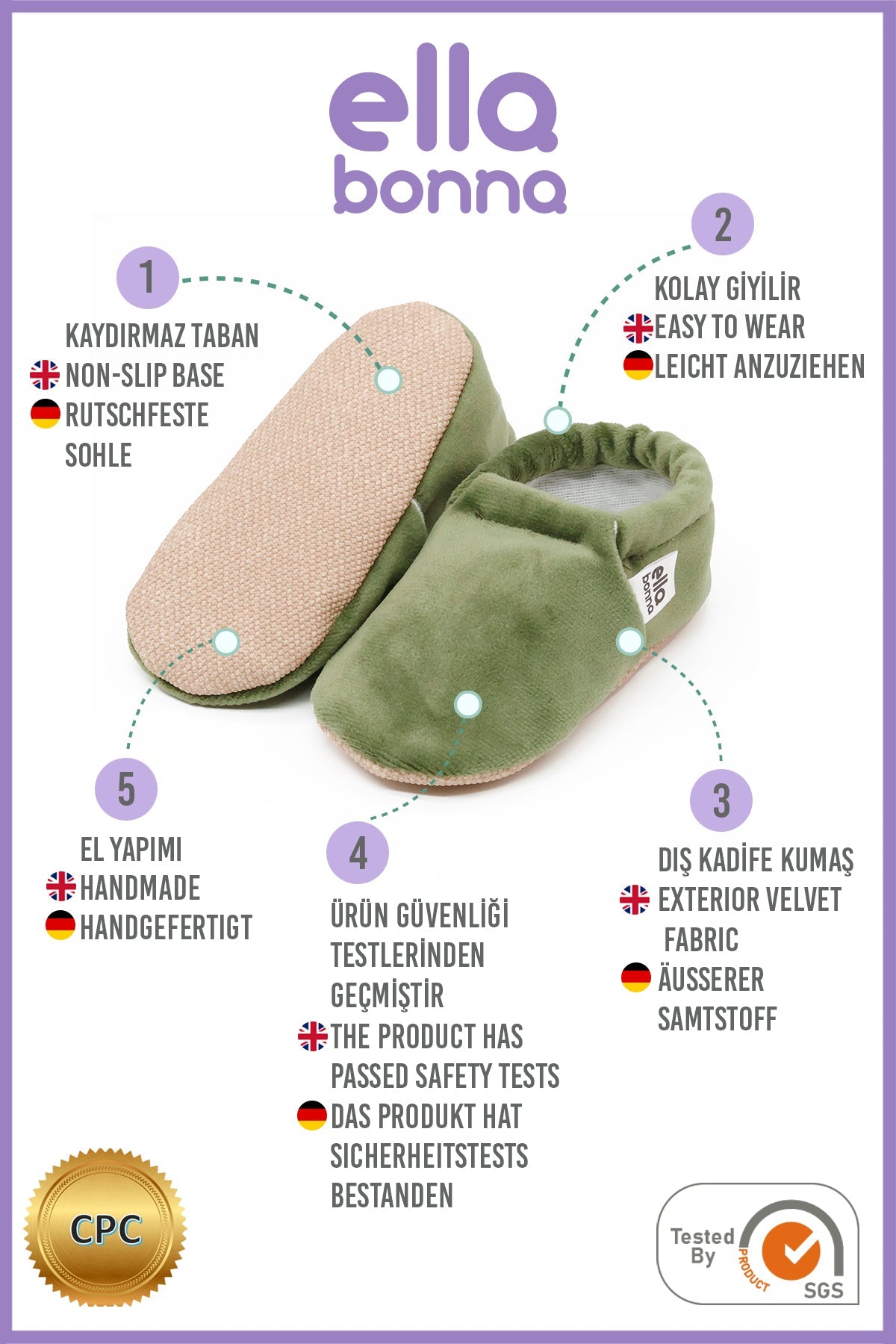 Velvet Soft Sole Baby Moccasins – Green