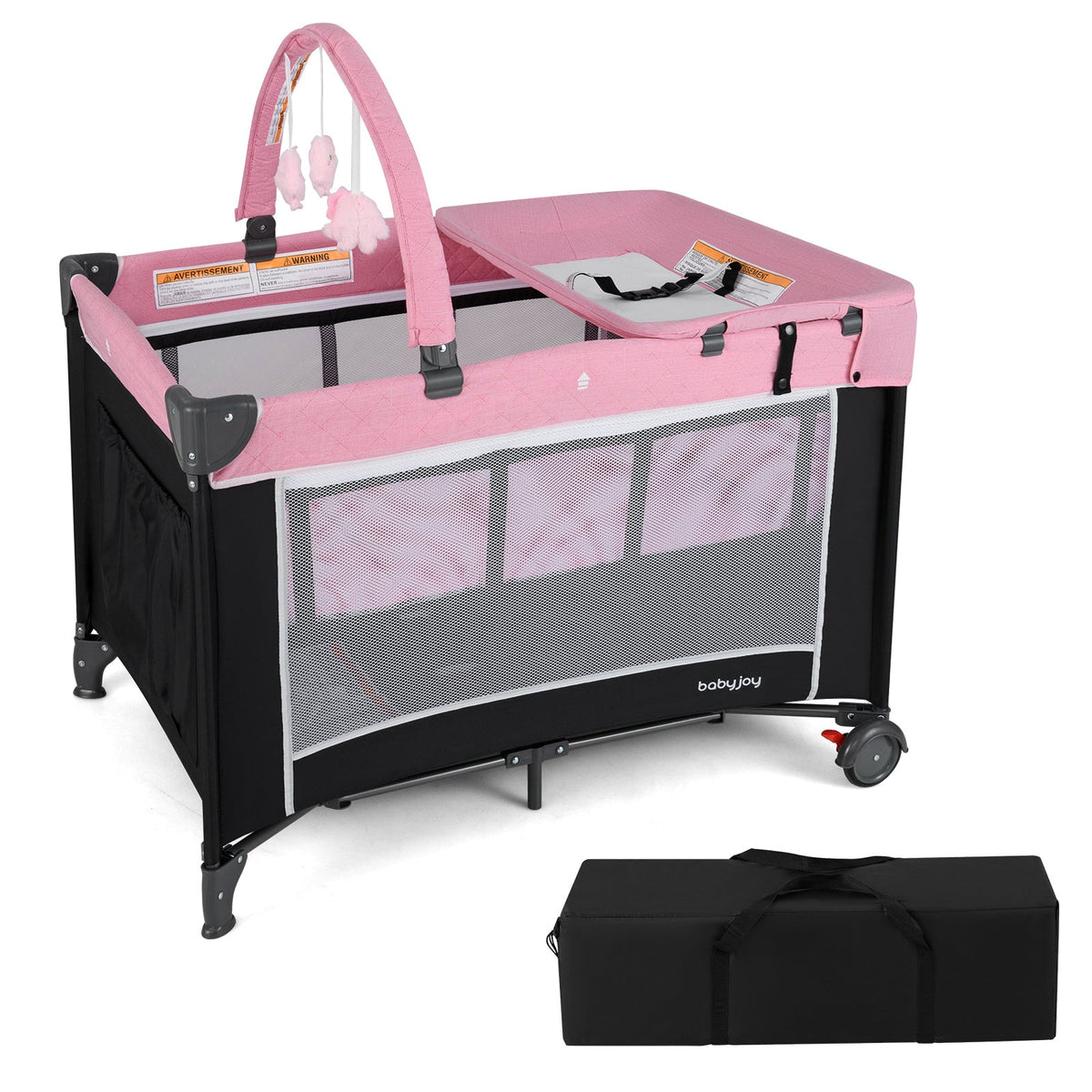 3-in-1 Portable Baby Crib and Playpen with Changing Table