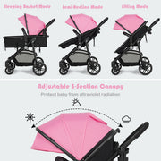 2-in-1 Foldable Pushchair Newborn Infant Baby Stroller