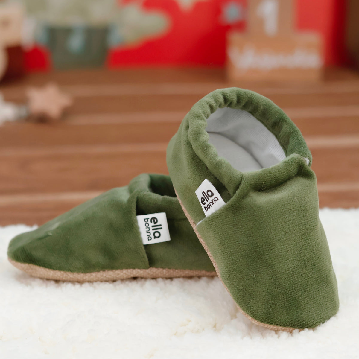 Velvet Soft Sole Baby Moccasins – Green