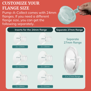 Milk Collection Cups with Silicone Flanges - Pump-A-Collect