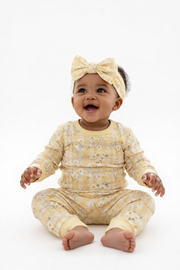 Yellow Daisy Baby Bamboo Bow