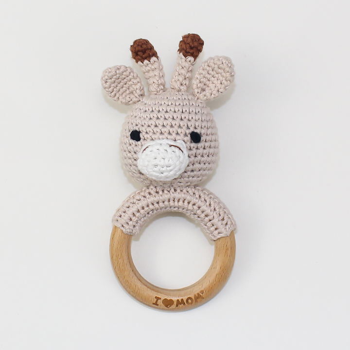 Carving Name Baby Soothing Bell Newborn Gift Bath Gift Knitted Cartoon Doll