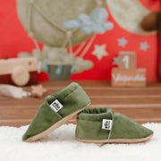 Velvet Soft Sole Baby Moccasins – Green