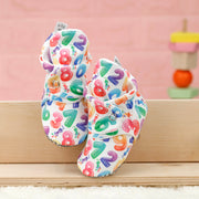 Organic Cotton Baby Booties, Non-Slip Sole, Cotton Newborn Booties Home Nursery Shoes, Numbers