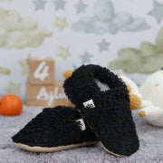 Teddy Soft Sole Baby Slippers – Black