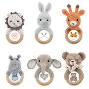 Baby Rattle Hand Woven Cartoon Animal Bracelet Newborn Soothing Doll