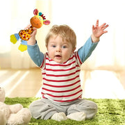 HUADADA Baby Soft Rattles Shaker, Infant Developmental Hand Grip Toys, Sensory Learning Toys with Teether, Sounds for Baby, 3-6-9-12 Months Old