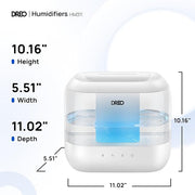 Dreo Humidifiers for Bedroom, 4L Top Fill for Large Room, 36H Runtime, 28 dB Quiet Supersized Cool Mist Air Humidifier for Baby Nursery, Plants, Indoor, Night Light, Easy to Clean & Fill
