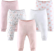 The Peanutshell 5 Pack Baby Girl Pants Set - 100% Cotton Toddler Pants for 0-24 Months Clothes for Toddlers & Babies - Flower