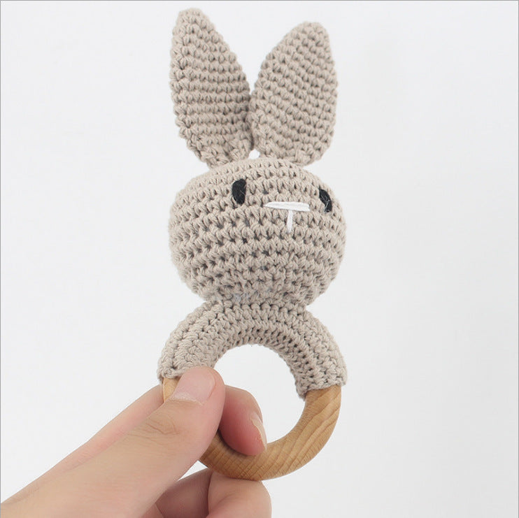 Carving Name Baby Soothing Bell Newborn Gift Bath Gift Knitted Cartoon Doll