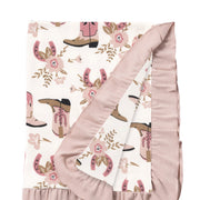 Western Cowgirl Boots Soft Baby Cotton Stroller Blanket