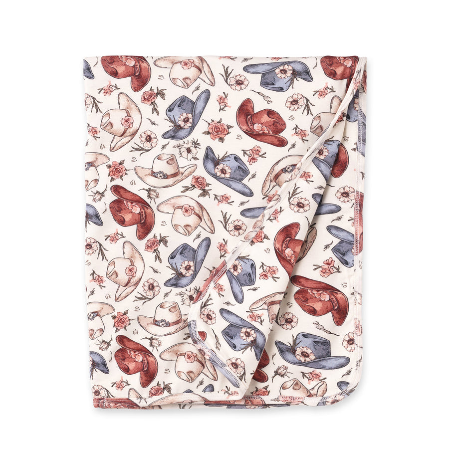 Wildflower Rodeo Stroller Blanket - Soft Bamboo Baby Gift