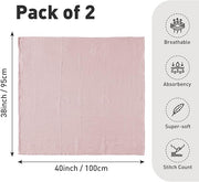 GLLQUEN BABY Muslin Swaddle Blankets for Girls, 2-Pack Organic Baby Blankets for Girl Boy, Newborn Receiving Blanket, Baby Swaddle Blanket Unisex, Baby Essentials, Registry & Gift, 40 x 38 inches
