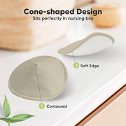 Organic Nursing Pads - 14 Washable Viscose Derived from Bamboo Breastfeeding Pads, Wash Bag, Reusable Breast Pads for Breastfeeding, Nipple Pads for Breastfeeding Essentials (Sable, L 4.8")