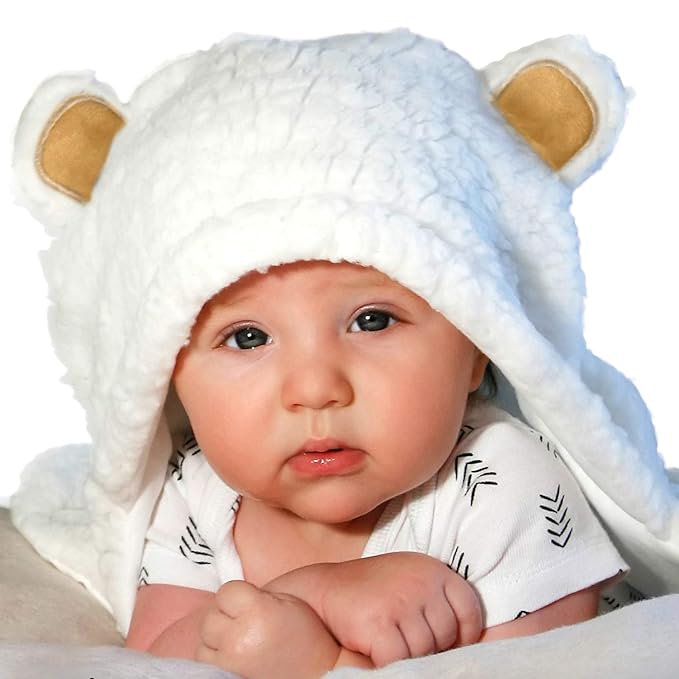 Jam Naturals-Cute Bear Organic Newborn Swaddle Wrap-Gender Neutral Soft Baby Blanket, Newborn Baby Registry Gift (Golden Brown, 0-3m)
