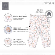 The Peanutshell 5 Pack Baby Girl Pants Set - 100% Cotton Toddler Pants for 0-24 Months Clothes for Toddlers & Babies - Flower