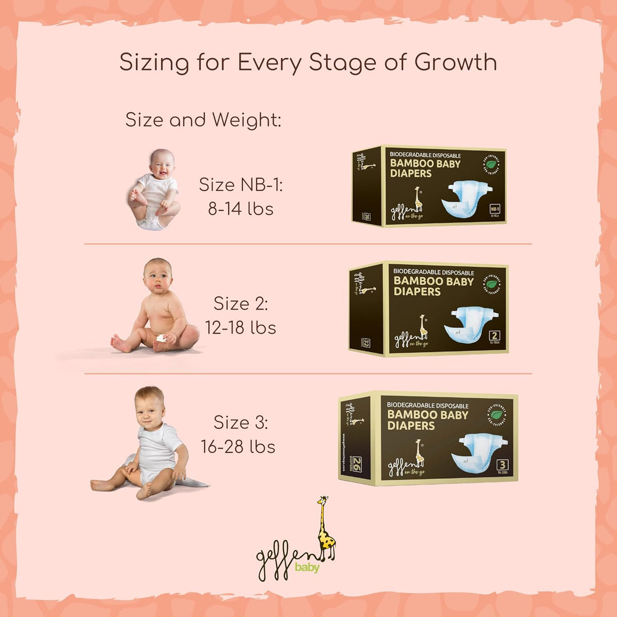 Biodegradable Bamboo Disposable Diapers | Geffen On The Go