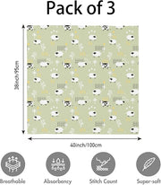 Muslin Swaddle Blankets for Newborn, 3 Pack Breathable Soft Receiving Blanket, Large 38 x 40 inches Swaddle Wrap Burping Clothes Diapers, Essentials Infant Shower Items, Toddler Gift (Cute Farm)