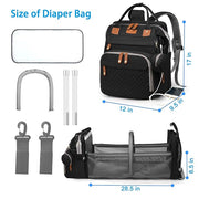 Jeryswet Baby Diaper Bags with Changing Station, Waterproof Large Capacity Diaper Bag Backpack for Moms Dads with USB Charging Port and Stroller Straps, Baby Shower Gifts, Black