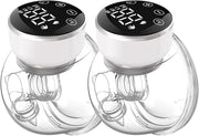 Wearable Breast Pump Hands Free of Longer Battery Life & LED Display, Portable Electric Breast Pump with 3 Modes & 9 Levels & Low Noise, 24 mm Flange, 2 Pcs White