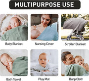 GLLQUEN BABY Muslin Swaddle Blankets for Boys and Girls, 4-Pack Baby Blankets for Girl Boy, Newborn Receiving Blanket, Baby Swaddle Blanket Unisex, Baby Essentials, Registry & Gift, 40 x 38 inches