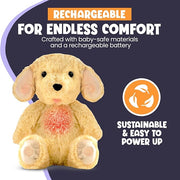 Gemma Joy Bedtime Baby Soothers for Sleep, Cry Activated Heartbeat Stuffed Animal for Baby, Newborn, Calming Light, Lullaby Music, White Noise, Shush and Mother’s Heartbeat - (Puppy, Rechargeable)