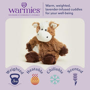 warmies Junior Microwavable & Weighted Stuffed Animals, Cow - Heated Stuffed Animal Plushie for Warmth & Comfort - Cute Soft Plush Toys for Adults & Children (Boys, Girls, Babies & Toddlers)