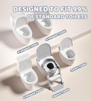 2-in-1 Toddler Potty Training Toilet Seat with Step Stool Ladder – Adjustable Height Potty Chair Urinal for Baby Boys Girls Age 1-3, Foldable Training Potty with Splash Guard & Anti-Slip Feet, Grey