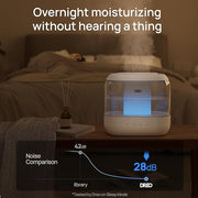 Dreo Humidifiers for Bedroom, 4L Top Fill for Large Room, 36H Runtime, 28 dB Quiet Supersized Cool Mist Air Humidifier for Baby Nursery, Plants, Indoor, Night Light, Easy to Clean & Fill