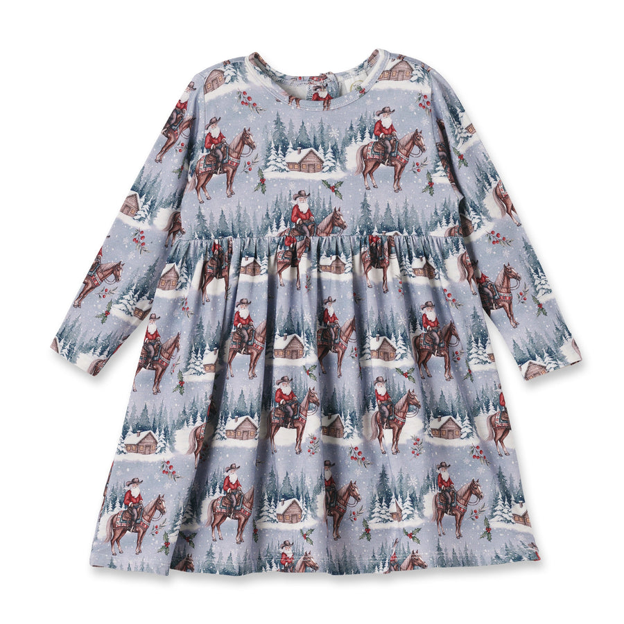 Cowgirl Christmas Girls Dress – Soft Bamboo Holiday Style