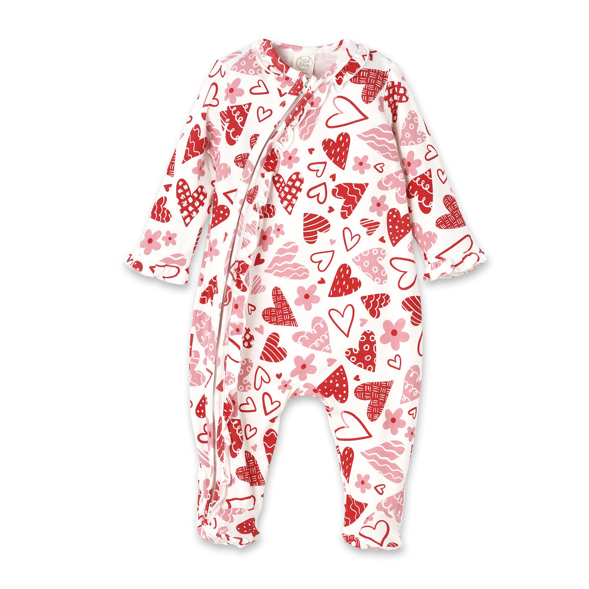 Sweetheart Bamboo Baby Ruffle Zipper Romper