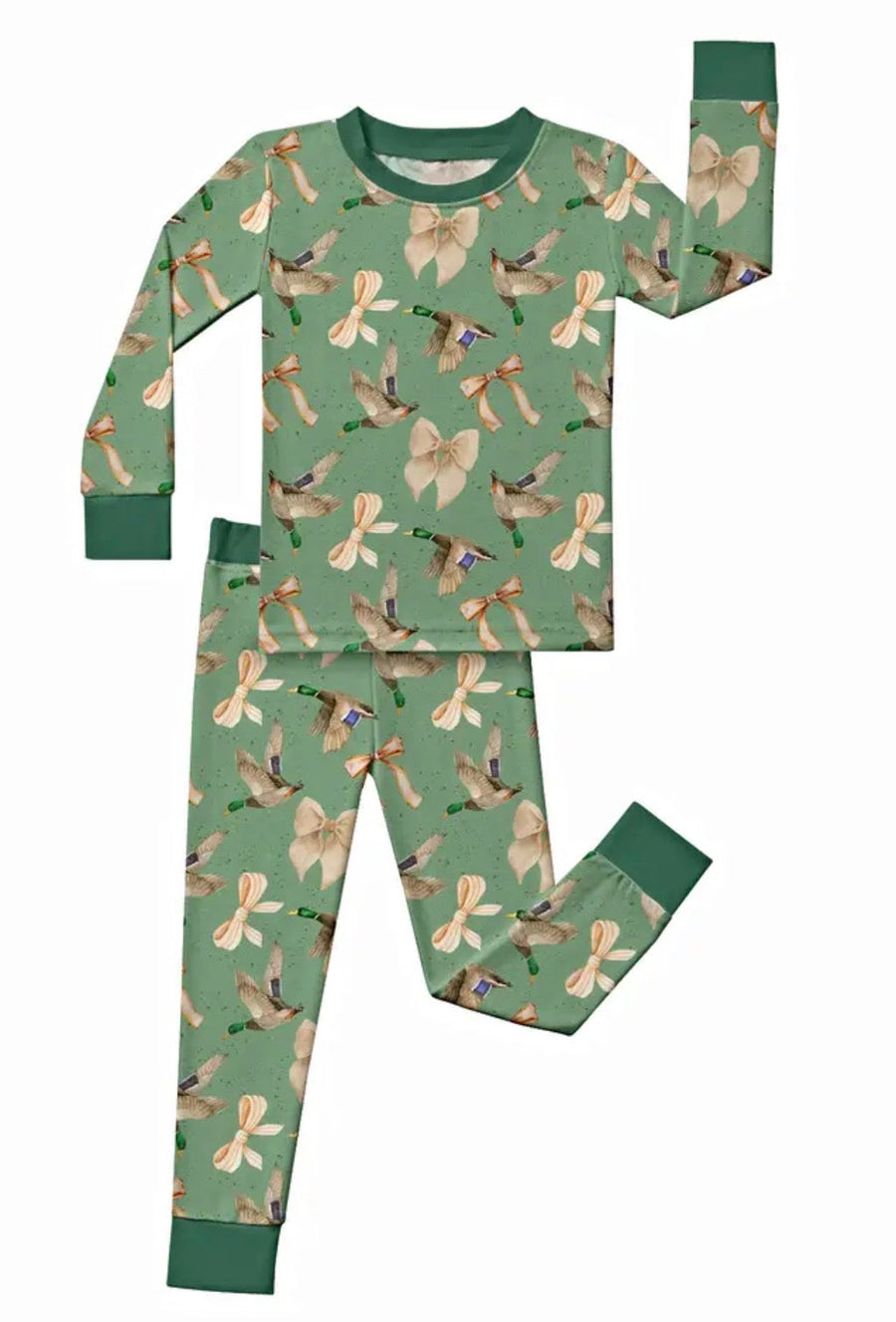 Duck and Bows Print Bamboo Set