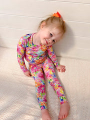 Neon Floral Bamboo Toddler 2 Piece Set