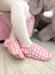 Pink Striped Soft Sole Baby Moccasins