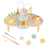 7-in-1 Toddler Activity Table Montessori Sensory Toy for 12 Month+ Wooden Musical Play Table