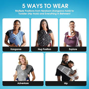 Original Baby K'tan Baby Carrier: #1 Easy Pre-Wrapped, Soft, Slip-On, No Rings, No Buckles | 5 in 1 Baby Sling Gift | The Best Hands Free Infant Wrap For Newborn to Toddler up to 35lb (See Size Chart)