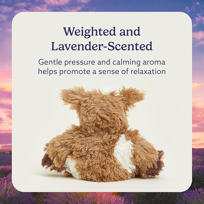 warmies Junior Microwavable & Weighted Stuffed Animals, Cow - Heated Stuffed Animal Plushie for Warmth & Comfort - Cute Soft Plush Toys for Adults & Children (Boys, Girls, Babies & Toddlers)