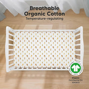 KeaBabies 2-Pack Organic Crib Sheets for Boys, Girls - 52x28 Fitted Crib Mattress Sheet Neutral, Breathable Jersey Cotton Cover for Baby Bed, Toddler Mattress, Soft & Cute Prints (Construction)