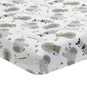 Lambs & Ivy Jungle Safari Gray/Tan/White Nursery 6-Piece Baby Crib Bedding Set