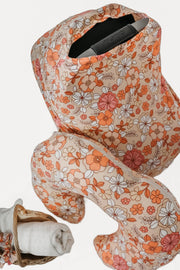 Peach Pink Floral Nursing Pillow Cover
