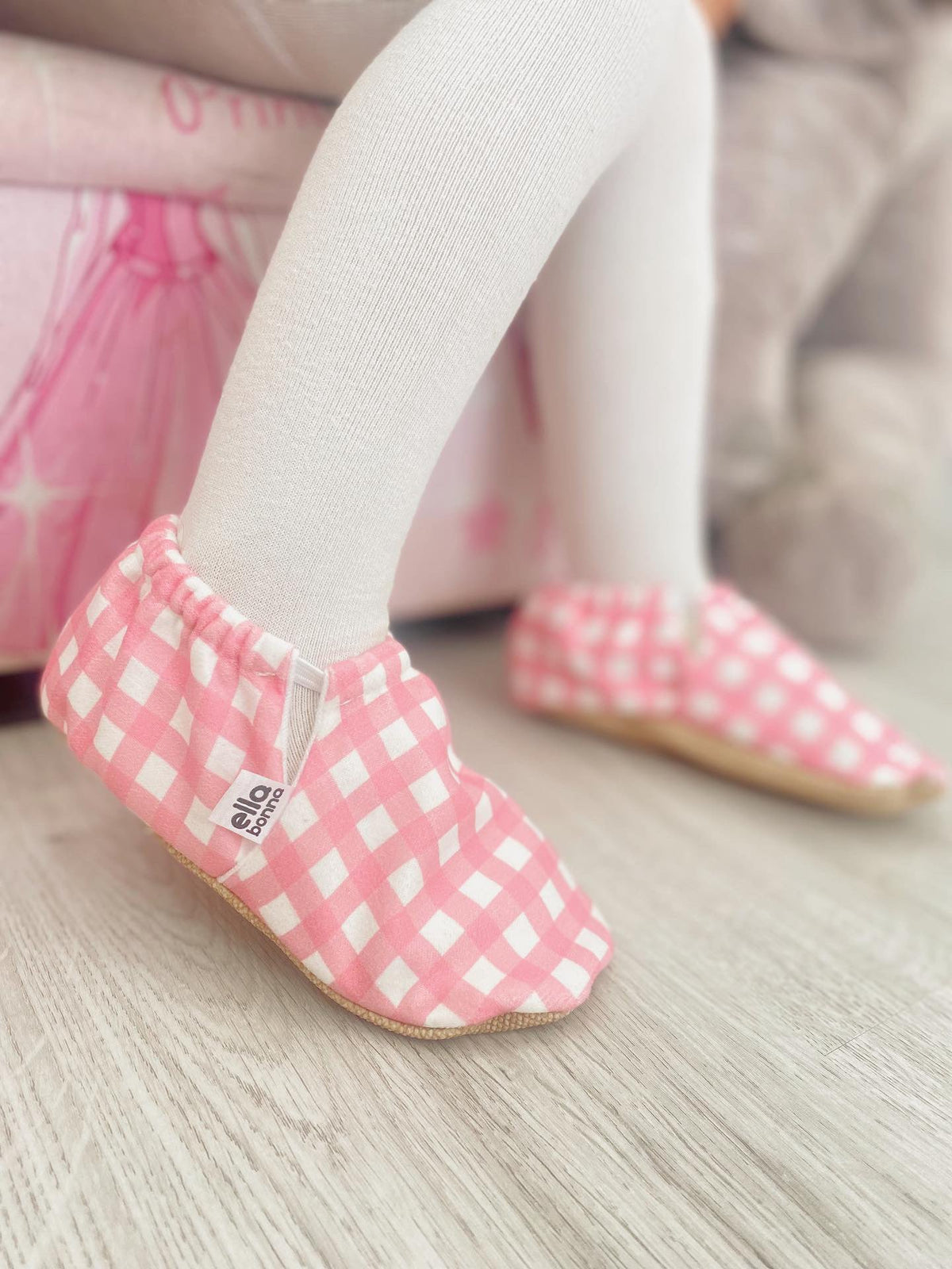 Pink Striped Soft Sole Baby Moccasins