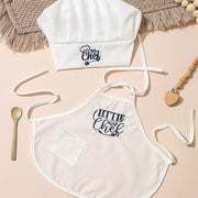 One-month-old Baby Photo Outfit Tall-top Hat Lace-trimmed Embroidery Little Chef Costume