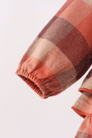 Rust Plaid Ruffle Bubble
