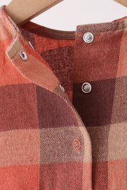 Rust Plaid Ruffle Bubble