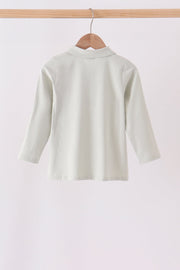 Sage turkey embroidery shirt