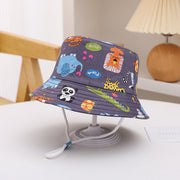 Printed Bucket Hat Cute Car Dinosaur Summer Beach Pure Cotton Fisherman Hat For Babies